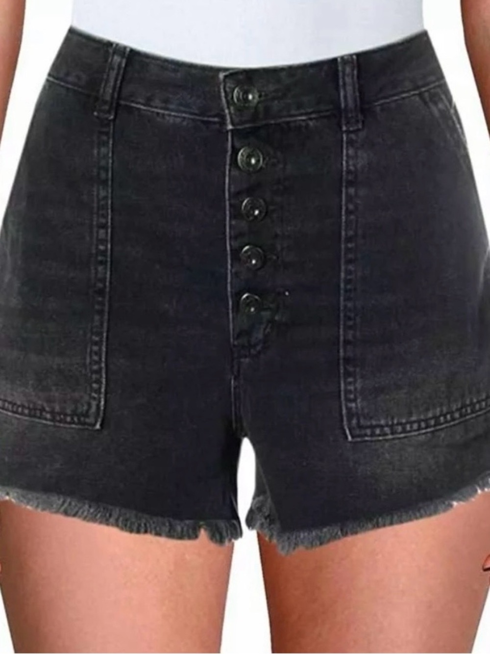 Free People We The Free Jesse Carpenter Denim Shorts Faded Black Size 27